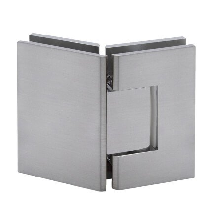 FHC Glendale Series 135 Degree Glass To Glass Hinge for Shower Doors - 3/8" to 1/2" Tempered Glass, Satin Nickel (US15) Finished