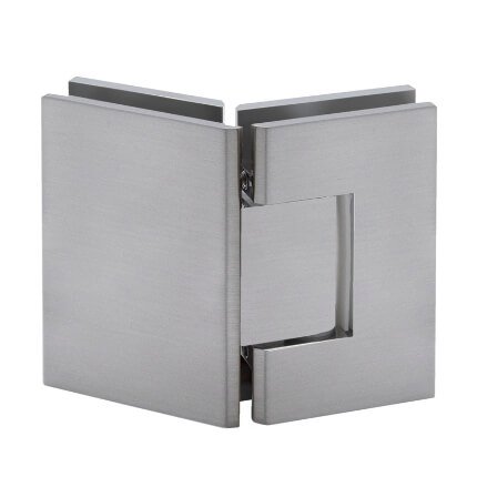 FHC Glendale Square 5 Degree Positive Close Glass To Glass Hinge for Shower Doors - 135 Degree, Satin Nickel (US15)