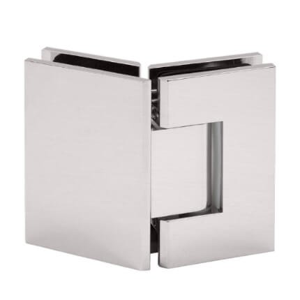 FHC Jr Glendale 135 Degree Glass-To-Glass Hinge for Shower Doors - 3/8" to 1/2" Tempered Glass, Satin Nickel (US15) Finished