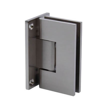 FHC Glendale Square Positive Close Wall Mount Hinge for Shower Doors, Satin Nickel (US15) Finished