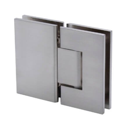 FHC Jr Glendale 180 Degree Glass-To-Glass Hinge for Shower Doors - 1/4" Tempered Glass, Satin Nickel (US15) Finished