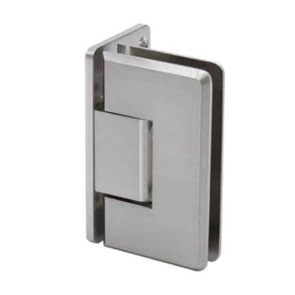 FHC Jr Preston 5 Degree Positive Wall Mount Hinge for Shower Doors - Full Offset Back Plate 1/4" Glass, Satin Nickel (US15) Finished