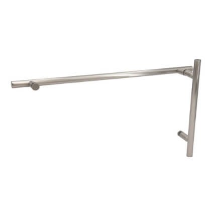FHC Modern Commercial Ladder Pull/Towel Bar Combo - 8" X 18" CTC, Satin Nickel (US15) Finished