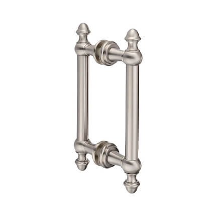 FHC Noble Series 8" Back-To-Back Shower Door Handles, Satin Nickel (US15) Finished