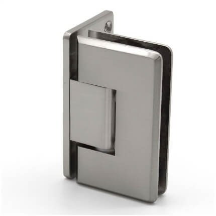 FHC Pasadena Square Wall Mount Hinge for Shower Doors - Offset Back Plate, Satin Nickel (US15) Finished