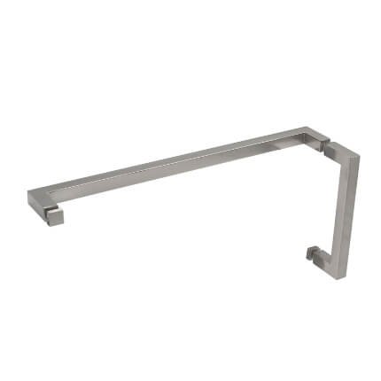 FHC 8" X 18" Square Corners Pull / Towel Bar Combo, Satin Nickel (US15) Finished