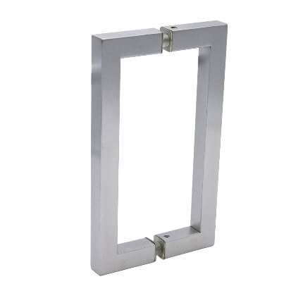 FHC 8" Center-To-Center Square Shower Door Handles, Satin Nickel (US15) finished