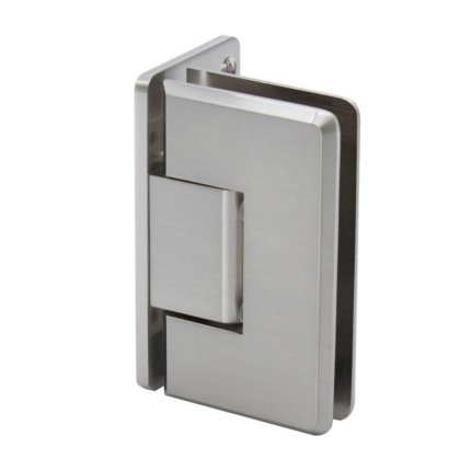 FHC Preston Series Wall Mount Hinge for Shower Doors - Offset Back Plate, Satin Nickel (US15) Finished