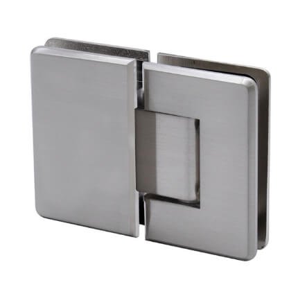 FHC Preston Series 180 Degree Glass To Glass Hinge for Shower Doors - 3/8" to 1/2" Glass, Satin Nickel (US15) Finished