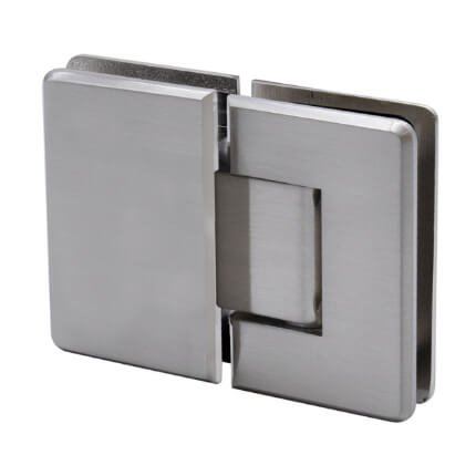 FHC Preston Beveled 5 Degree Positive Close Glass To Glass Hinge for Shower Doors - 180 Degree, Satin Nickel (US15) Finished