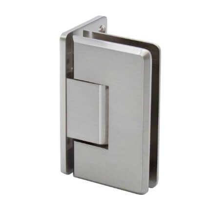 FHC Preston Adjustable Beveled Wall Mount Hinge for Shower Doors - Full Offset Back Plate, Satin Nickel (US15) Finished