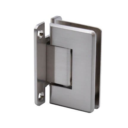 FHC Preston Adjustable Beveled Wall Mount Hinge for Shower Doors - Full Back Plate, Satin Nickel (US15) Finished