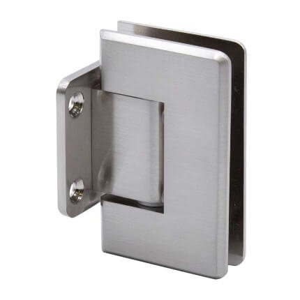 FHC Preston Adjustable Beveled Wall Mount Hinge for Shower Doors - Short Back Plate, Satin Nickel (US15) Finished