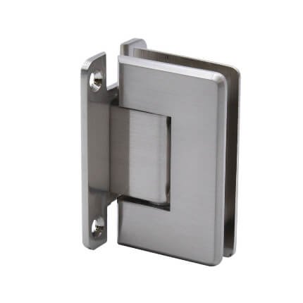 FHC Preston Beveled 5 Degree Positive Close Wall Mount Hinge for Shower Doors Full Back Plate, Satin Nickel (US15) Finished