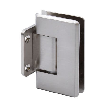 FHC Preston Beveled 5 Degree Positive Close Wall Mount Hinge for Shower Doors - Short Back Plate, Satin Nickel (US15) Finished