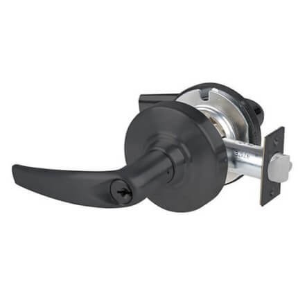 Schlage Athens Door Handle, Mechanical Door Locks, ND Series , Keyed, Single Cylinder Function, Entrance/Office Lock, Flat Black Finish