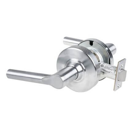 Schlage Broadway Door Handle, Mechanical Door Handle, ND Series, Non-Keyed Function, Passage Latch, Satin Chrome Plated Finish