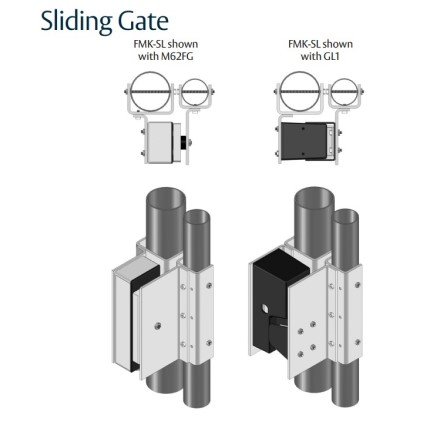 Securitron FMK Flex-Mount Gate Lock Bracket Kits, for Flex Mount Kit for Sliding Gate