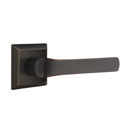 Emtek 8131SPN Contemporary Modern Brass Spencer Lever, Quincy Rosette