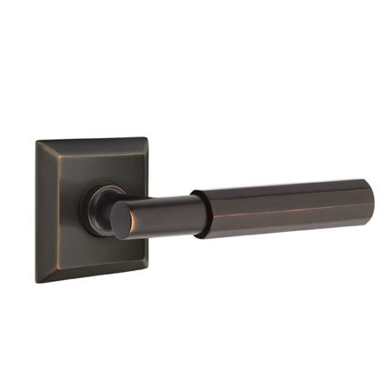 Emtek 8131TAFA Contemporary Modern Brass T-Bar Faceted Lever, Quincy Rosette