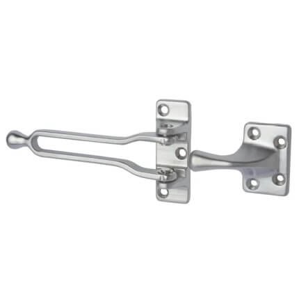 Rockwood 604 Solid Cast Brass Door Guard, Satin Chrome Finish