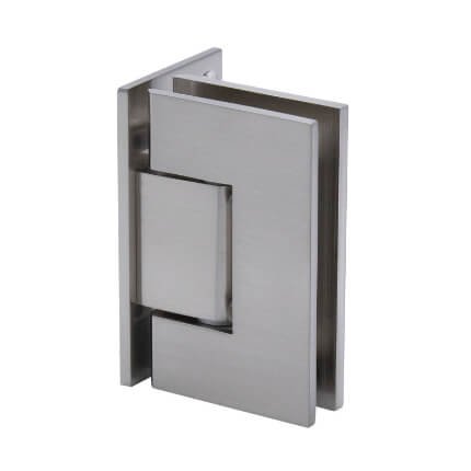 FHC Valore Square Wall Mount Hinge for Shower Doors - Offset Back Plate, Satin Nickel (US15) Finished