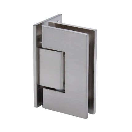 FHC Venice Square 5 Degree Positive Close Wall Mount Hinge for Shower Doors - Offset Back Plate, Satin Nickel (US15) Finished
