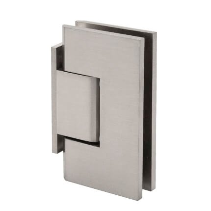 FHC Venice Square Wall Mount Hinge for Shower Doors - Offset Short Back Plate, Satin Nickel (US15) Finished