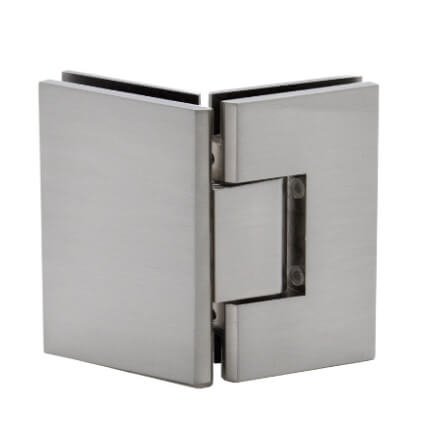 FHC Venice Series 135 Degree Glass To Glass Hinge for Shower Doors - 3/8"-1/2" Tempered Glass, Satin Nickel (US15) Finished