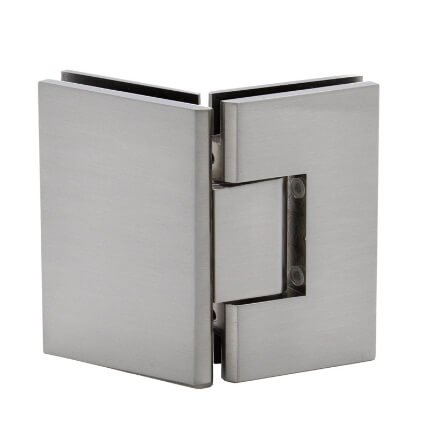 FHC Venice Square 5 Degree Positive Close Glass To Glass 135 Degree Hinge for Shower Doors, Satin Nickel (US15) Finished