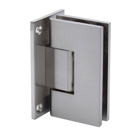 FHC Venice Series Wall Mount Hinge for Shower Doors - Short Back Plate, Satin Nickel (US15) Finished