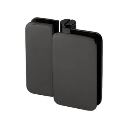 FHC Zephyr 180 Degree Glass-To-Glass Inswing Or Bifold Outswing Hinge for Shower Doors - 3/8" Glass, Matte Black (BLK) Finished