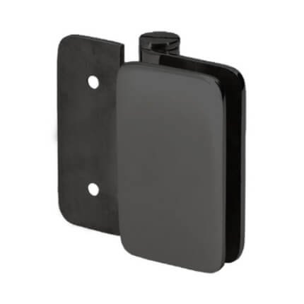 FHC Zephyr Wall Mount Inswing Hinge for Shower Doors - 3/8" Tempered Glass, Matte Black (BLK) Finished