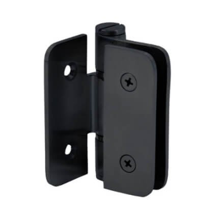 FHC Zephyr Wall Mount Outswing Hinge for Shower Doors - 3/8" Tempered Glass, Matte Black (BLK) Finished