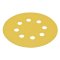 Hafele Abrasive Paper Disc, 5" Aluminum Oxide, Hook-N-Loop, 8 Holes, Grit 100, Pack of 10
