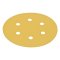 Hafele Abrasive Paper Disc, 6" Aluminum Oxide, Hook-N-Loop, 6 Holes, Grit 120, Pack of 100