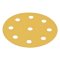Hafele Abrasive Paper Disc, 6" Aluminum Oxide, Hook-N-Loop, 9 Holes, Grit 100, Pack of 100