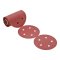 Hafele Premier Red Abrasive Disc, PSA 5", Aluminum Oxide, Rolls, 5 Holes, Grit 100, Pack of 100