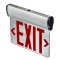 Topaz ESEL/SFS/CL/B LED Indoor Luminaries Exit & Emergency Lighting, Mirror Edge Lit Exit Sign, Red Font