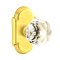 Emtek Diamond Glass Door Knob, Glass Knobset, Passage, #8 Rosette, Polished Brass - Lifetime (US3) Finish