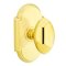 Emtek Egg Door Knob, Classic Brass, Passage, #8 Rosette, Polished Brass - Lifetime (US3) Finish