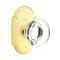 Emtek Lowell Glass Door Knob, Glass Knobset, Passage, #8 Rosette, Polished Brass - Lifetime (US3) Finish