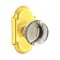 Emtek Providence Glass Door Knob, Glass Knobset, Passage, #8 Rosette, Polished Brass - Lifetime (US3) Finish