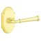 Emtek Merrimack Door Handle, Classic Brass, Passage, #8 Rosette, Polished Brass - Lifetime (US3) Finish