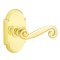 Emtek Rustic Door Handle, Designer Brass, Passage, #8 Rosette, Polished Brass - Lifetime (US3) Finish