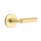 Emtek Select, R-Bar, Faceted Lever, Disk Rosette, Privacy, Satin Brass (US4) Finish