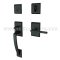 EMTEK Ares Entry Lock with Helios Lever, Flat Black US19 Finish