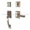 EMTEK Ares Entry Lock with L-Square Hammered Lever, Polished Nickel US14 Finish