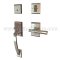 EMTEK Ares Entry Lock with T-Bar Faceted Lever, Satin Nickel US15 Finish