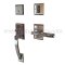 EMTEK Ares Entry Lock with T-Bar Hammered Lever, Polished Chrome US26 Finish